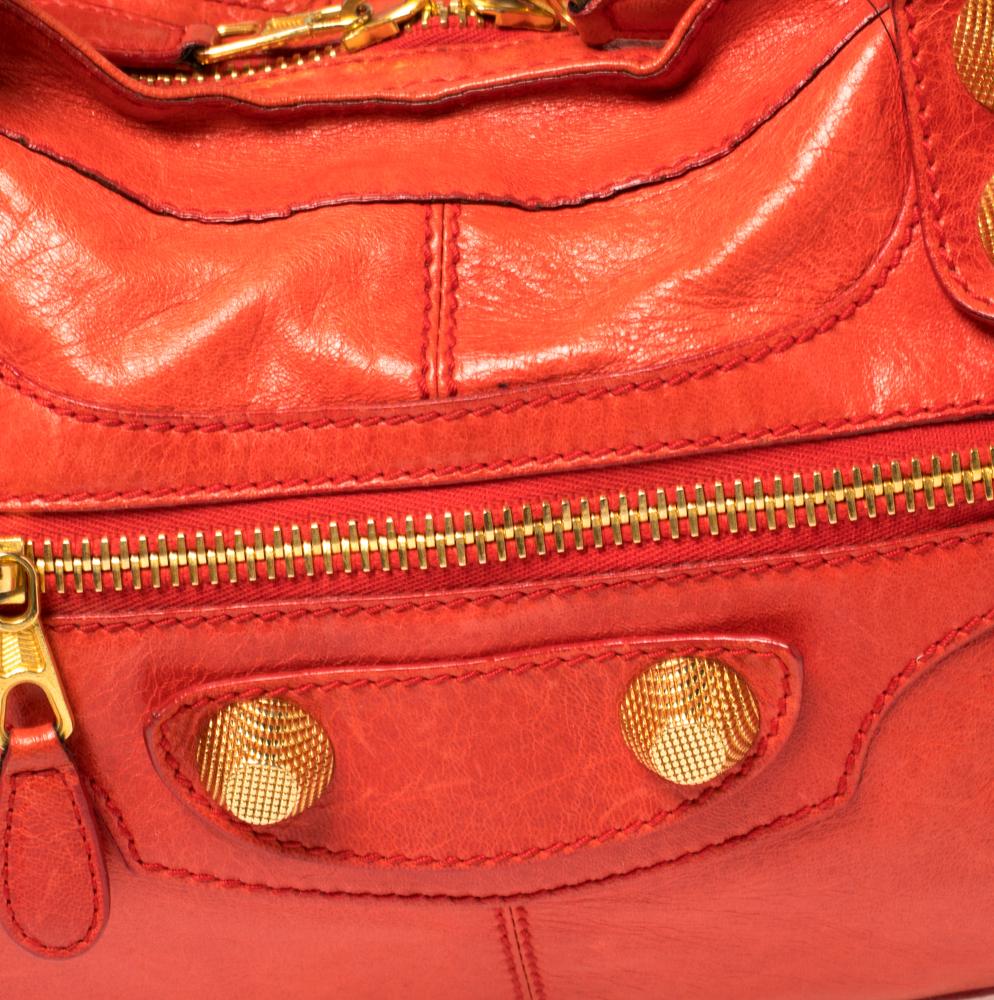 Women's Balenciaga Orange Leather GSH Part Time Tote