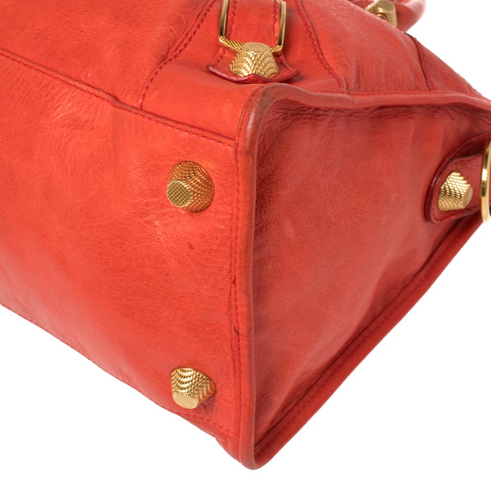 Balenciaga Orange Leather GSH Part Time Tote 1