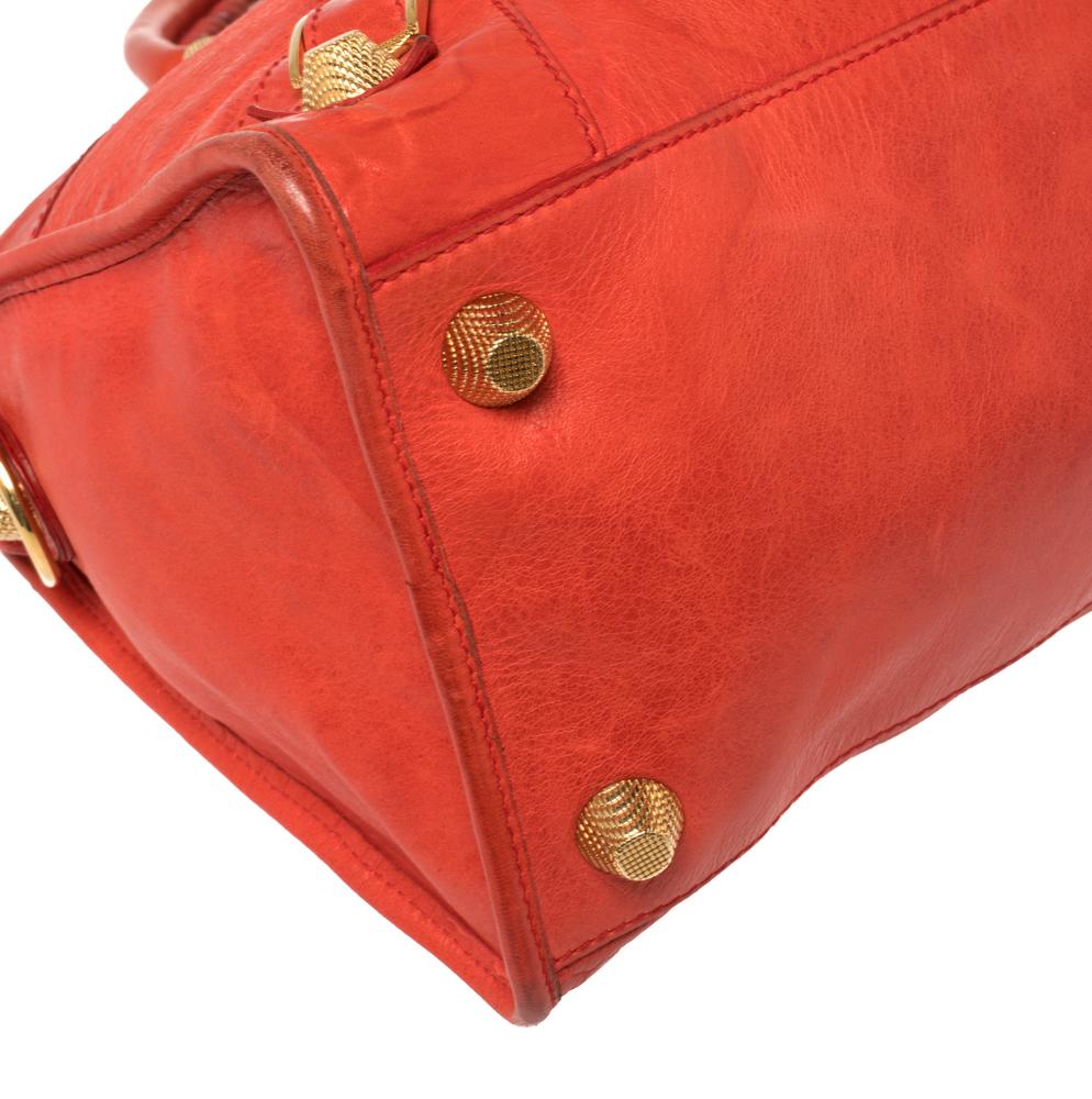 Balenciaga Orange Leather GSH Part Time Tote 2