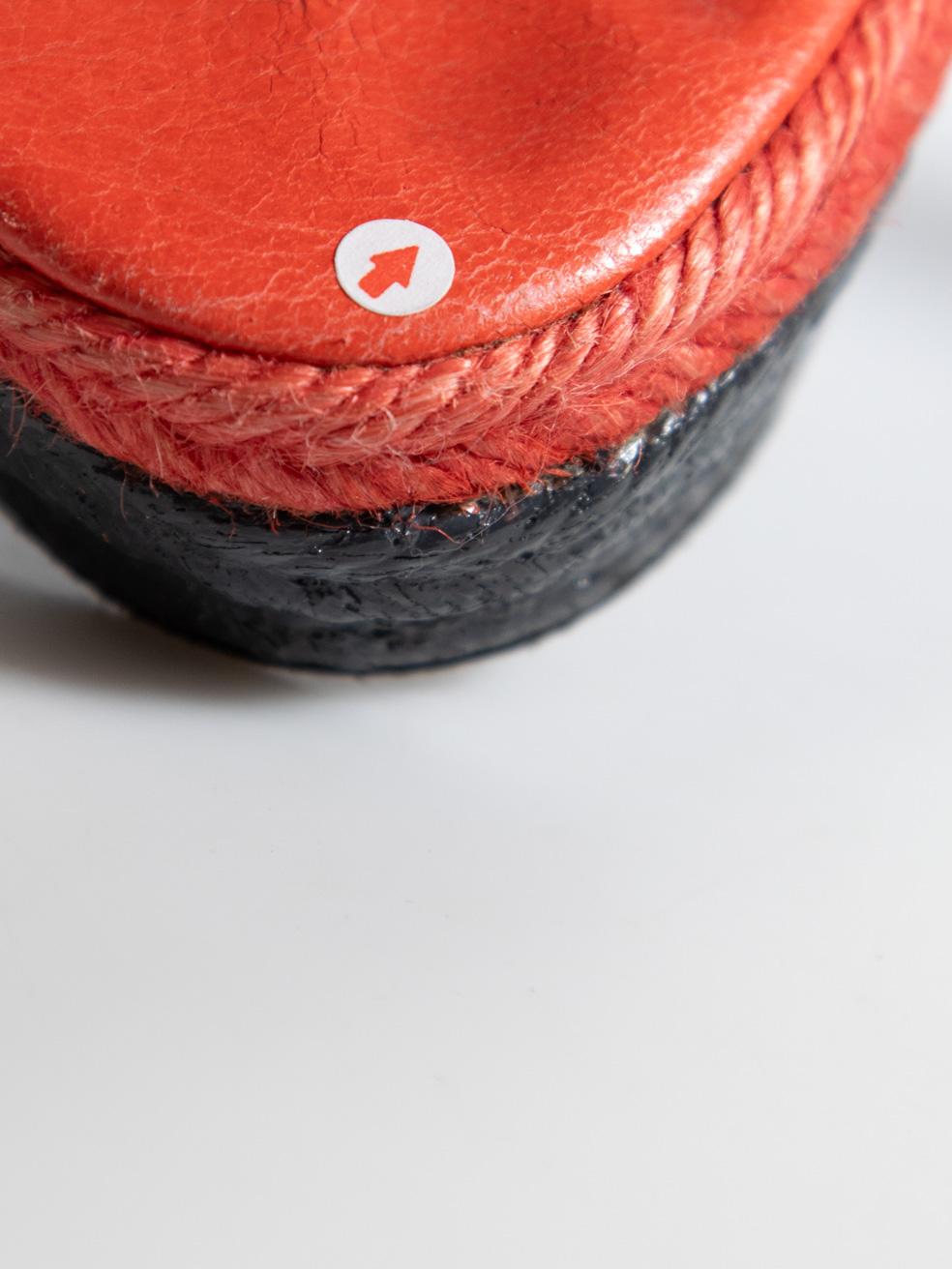 Balenciaga Orange Leather Wedge Sandals Size IT 37 For Sale 2