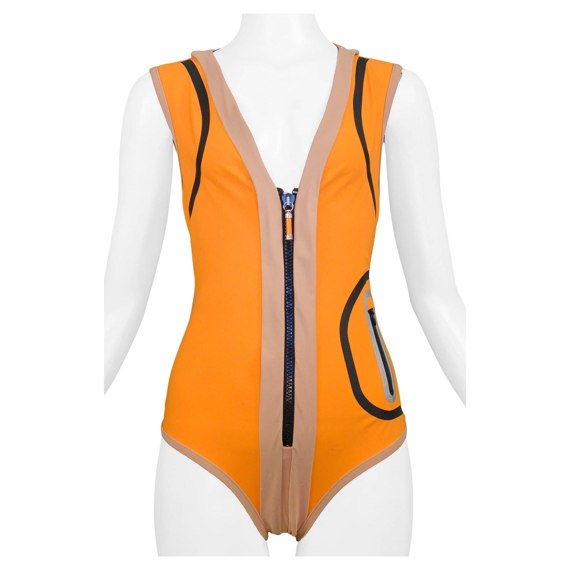 Balenciaga Orange Tech Swimsuit 2010 For Sale