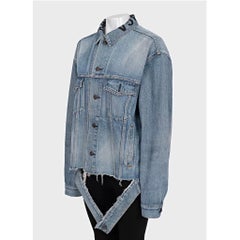 Balenciaga Oversize Denim Logo Blue Jacket Size 36/S