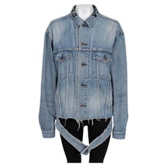 Balenciaga Oversize Denim Logo Blue Jacket Size 36/S