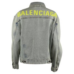 Balenciaga Oversized Embroidered Denim Jacket Fr 34 Uk 6