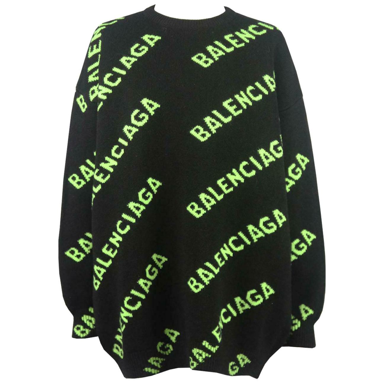 Balenciaga Oversized Intarsia Wool Blend Sweater