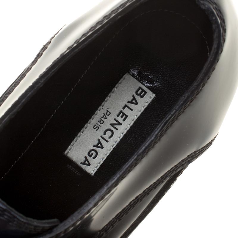 Balenciaga Oxford Blue Leather Monk Strap Platform Loafers Size 36 Damen