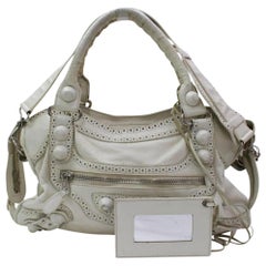 Vintage Balenciaga Oxford The City 2way 867253 Grey Leather Shoulder Bag