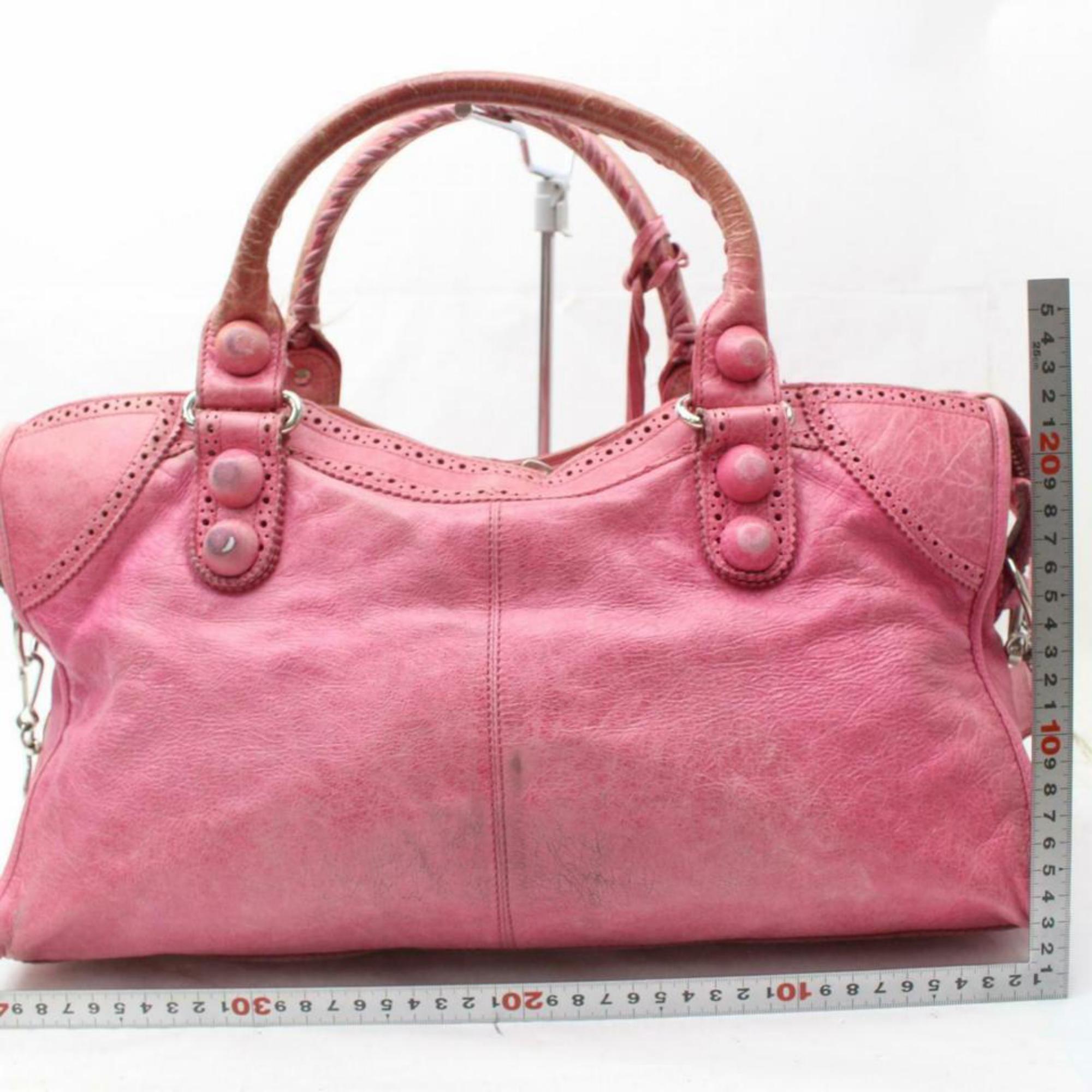Balenciaga Oxford The City 2way 870151 Pink Leather Shoulder Bag For Sale 1