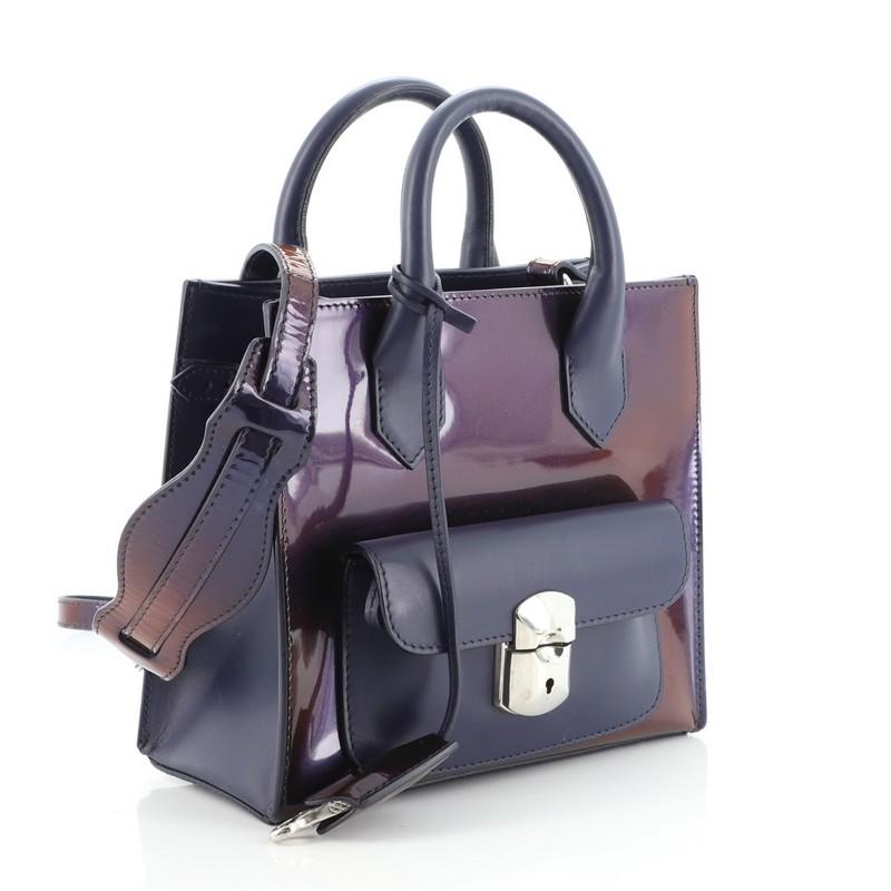 Black Balenciaga Padlock All Afternoon Tote Patent Mini