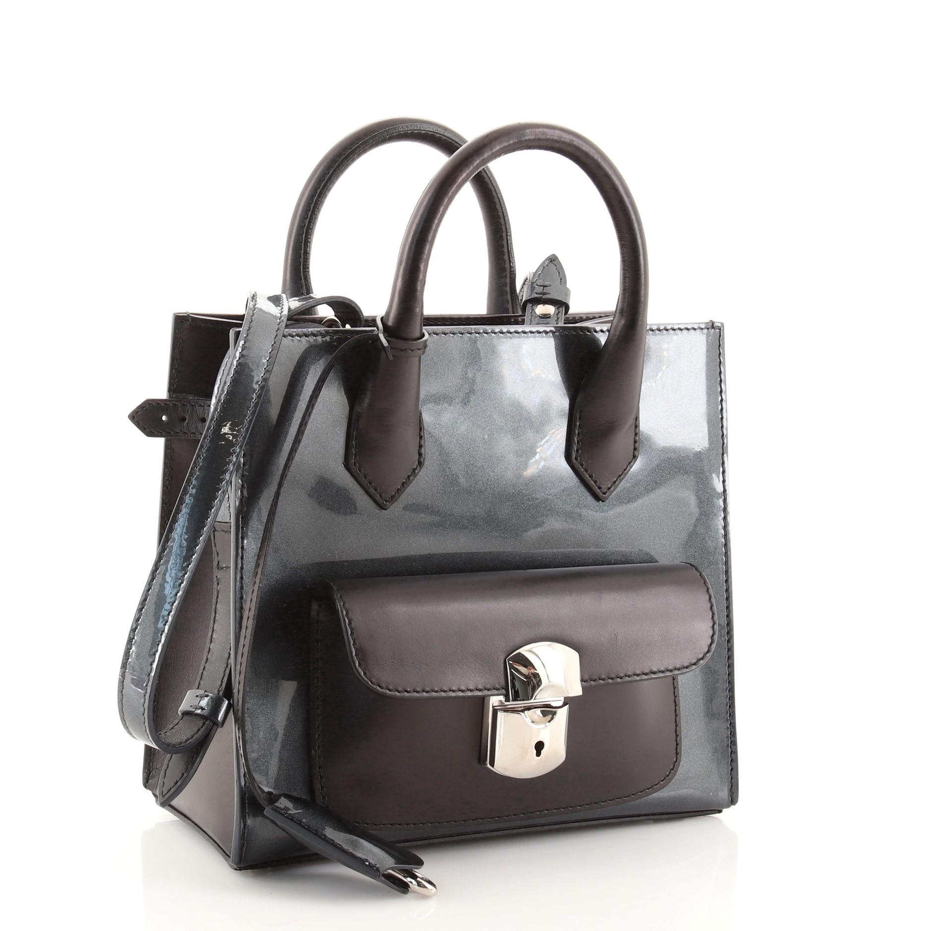 Balenciaga Padlock All Afternoon Tote Lackleder Mini (Schwarz)