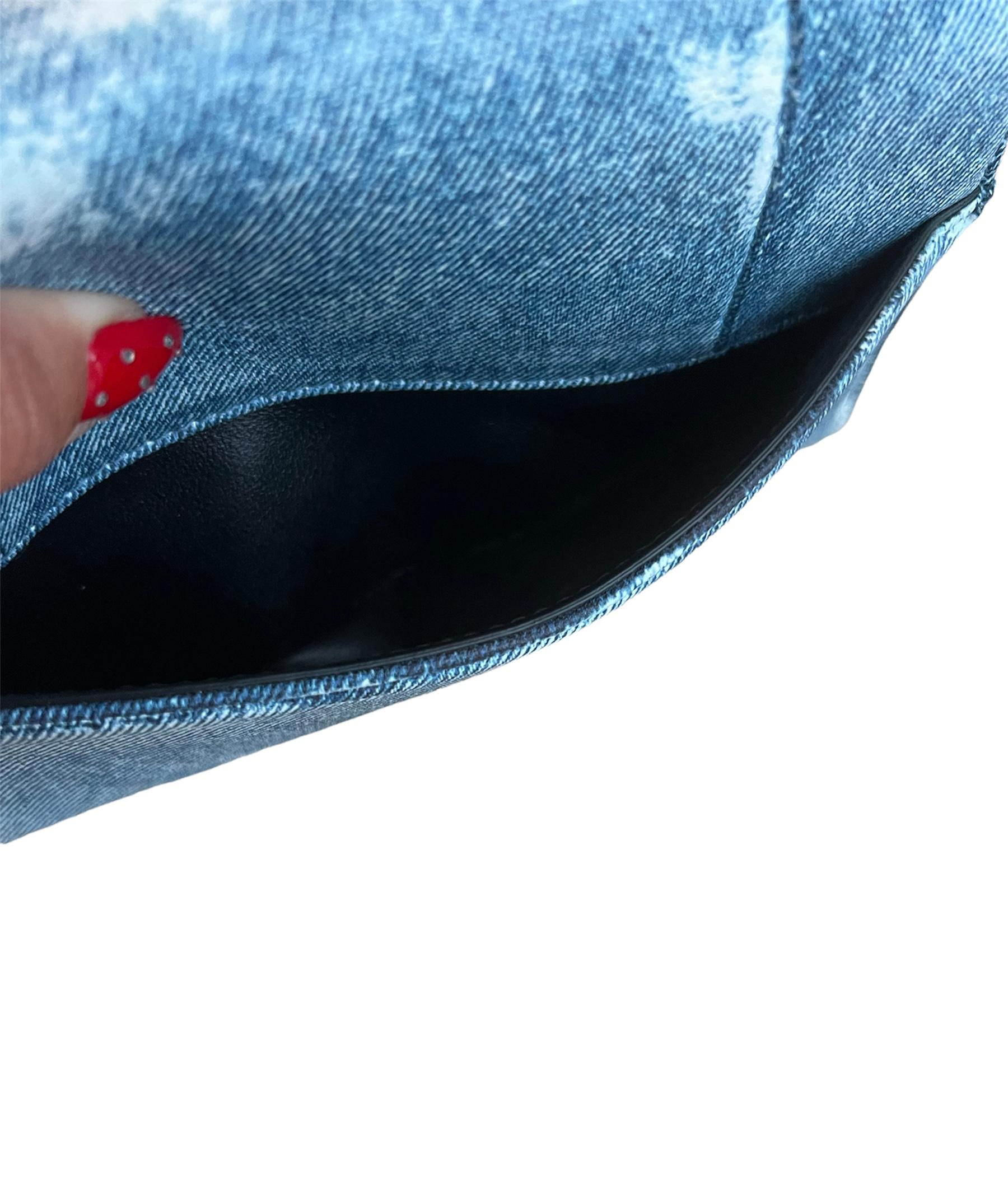 Bemalte blaue Denim Sanduhr-Umhängetasche für den Schulterbereich von Balenciaga  5