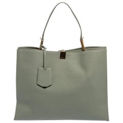 Balenciaga Pale Green Leather Le Dix Cabas Tote