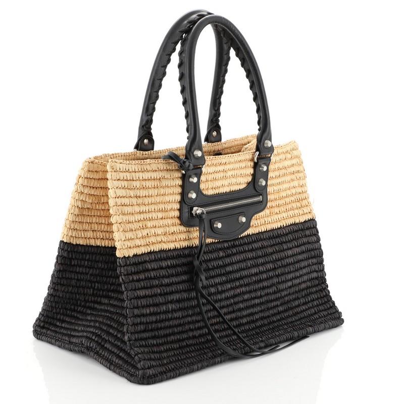 balenciaga raffia bag