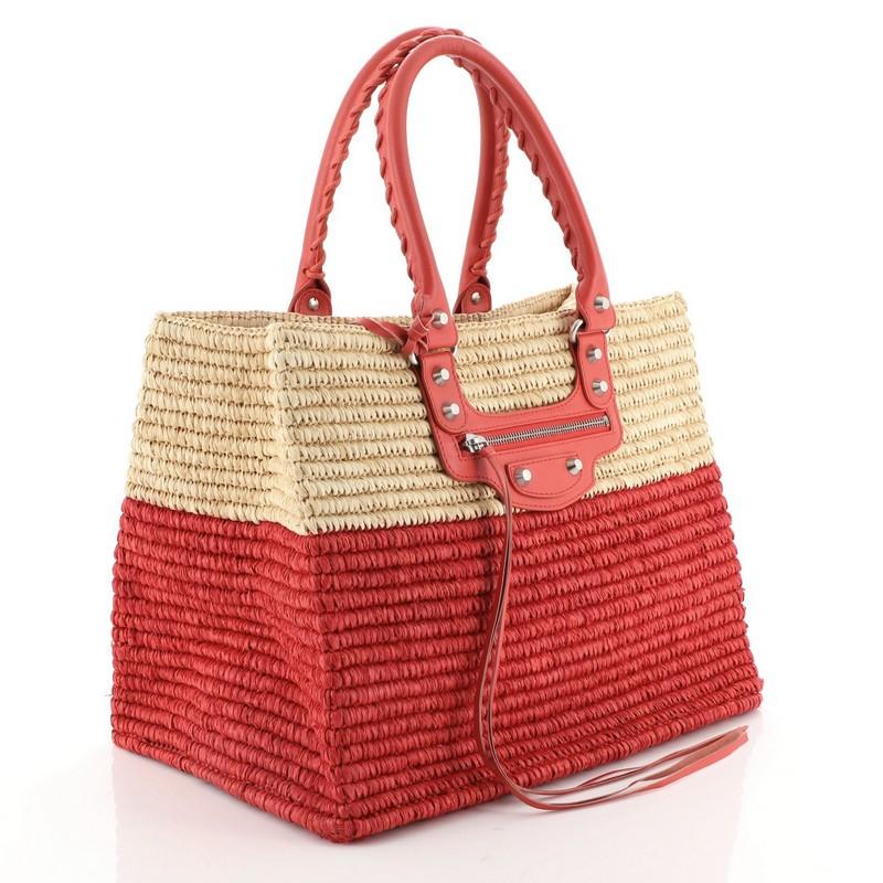 balenciaga raffia bag