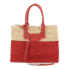 Balenciaga Panier Shopping Tote Woven Raffia XS