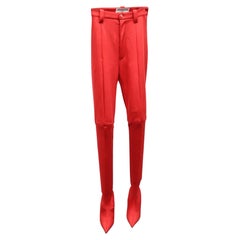 Balenciaga-Pantaleggings aus rotem Triacetat