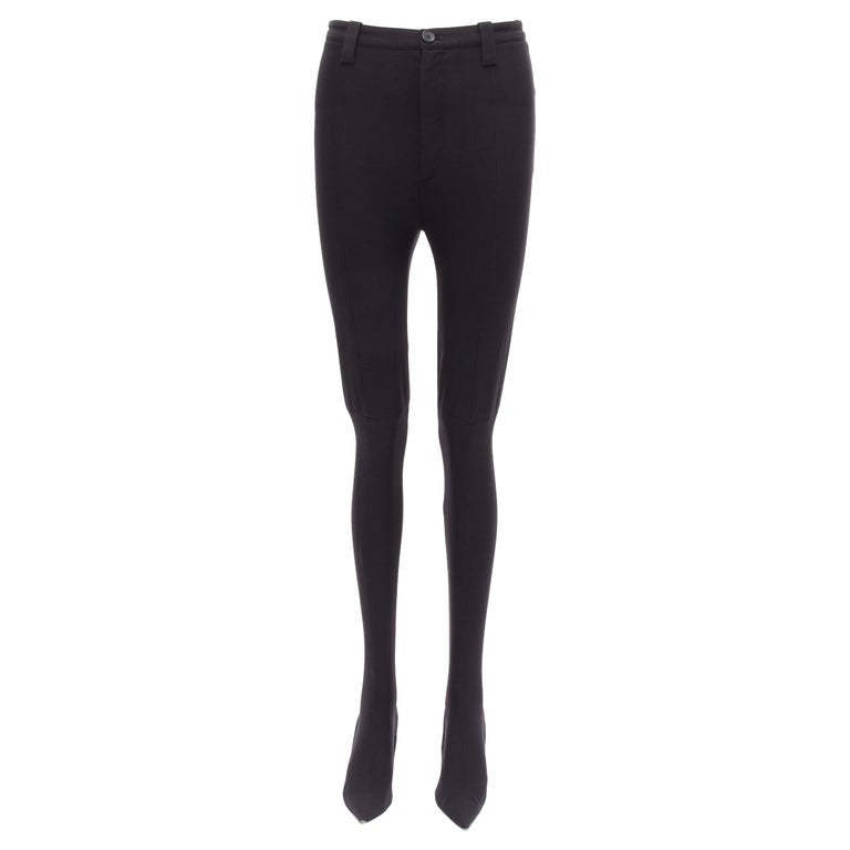 BALENCIAGA Pantashoe black Knife point legging pants boots EU37