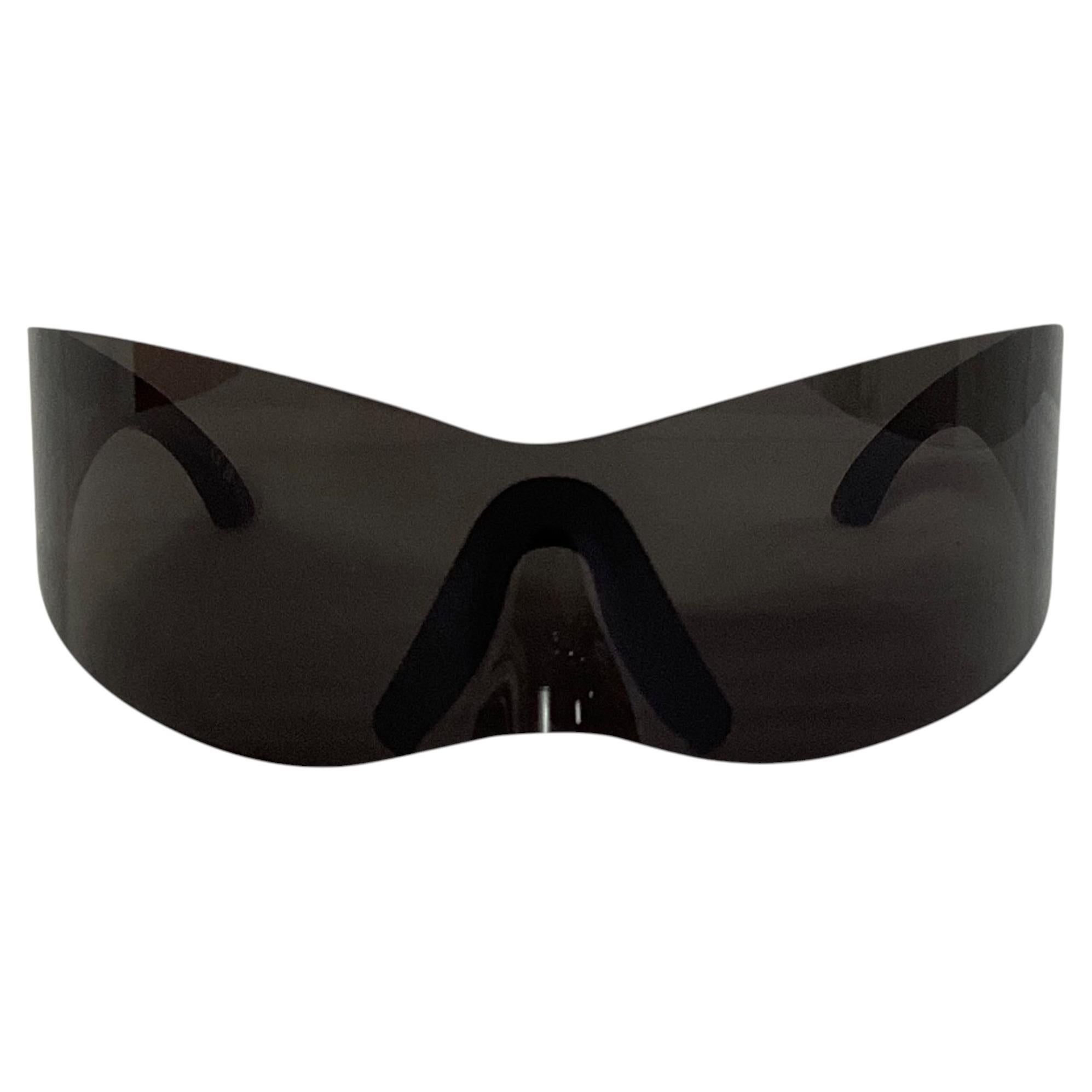 Balenciaga Panther Mask Sunglasses in Black Polyamide For Sale at