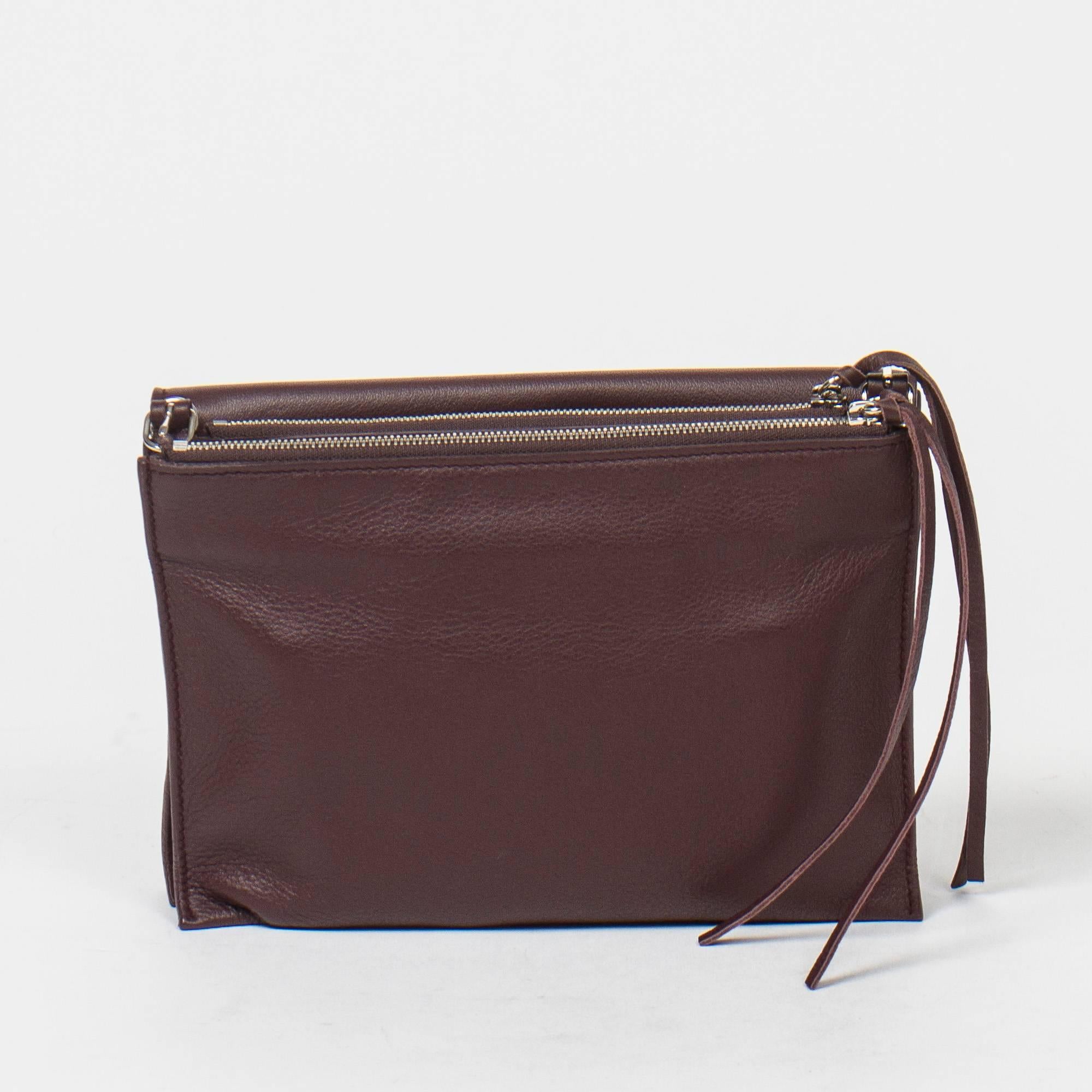 Balenciaga Paper Envelope Crossbody bag in brown leather In Excellent Condition In Dublin, IE