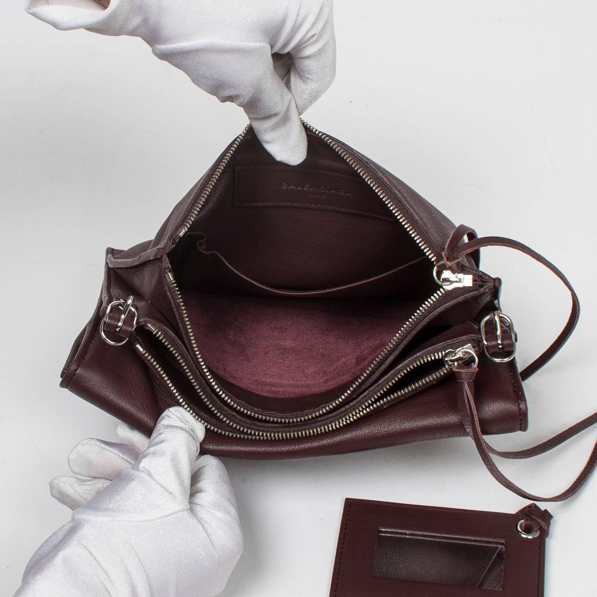 Women's Balenciaga Paper Envelope Crossbody bag in brown leather