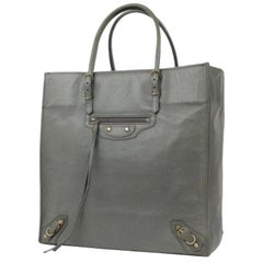 Balenciaga Papier 221748 Gray Leather Tote