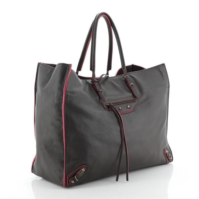 Black Balenciaga Papier A4 Classic Studs Bag Leather Medium