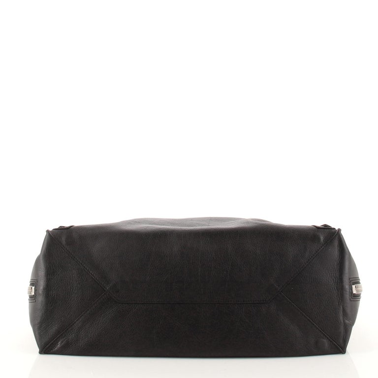 Balenciaga Papier A4 Zip Around Classic Studs Bag Leather Large Gray 1802161