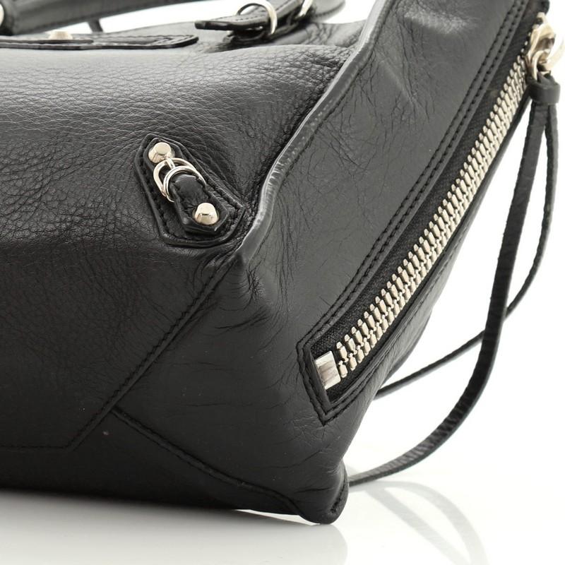 Black Balenciaga  Papier A4 Zip Around Classic Studs Bag Leather Mini
