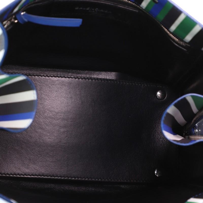 Balenciaga Papier A4 Zip Around Classic Studs Bag Striped Leather Mini In Good Condition In NY, NY