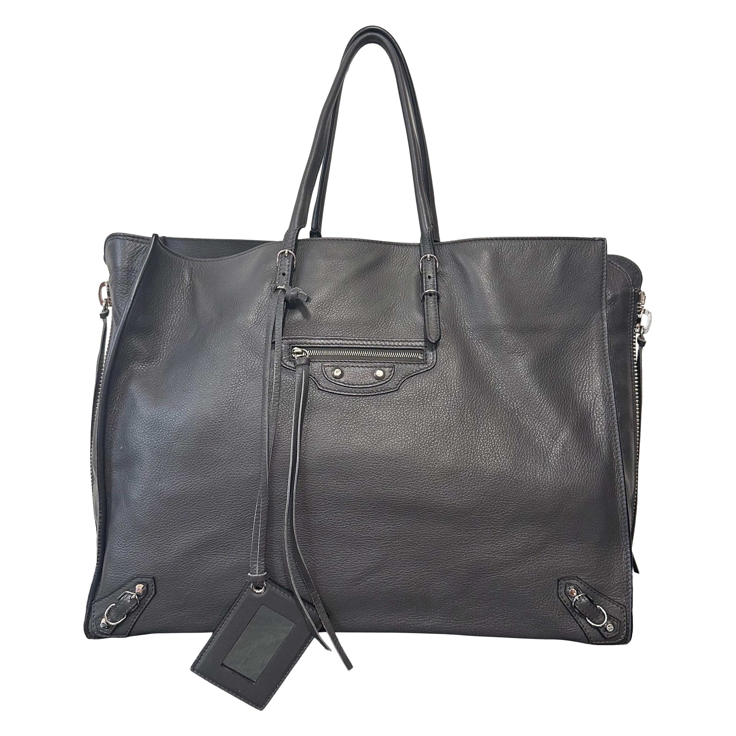 Balenciaga Papier A4 Zip Around Tote Bag Gray Agneau Leather EUC Authentic 2013