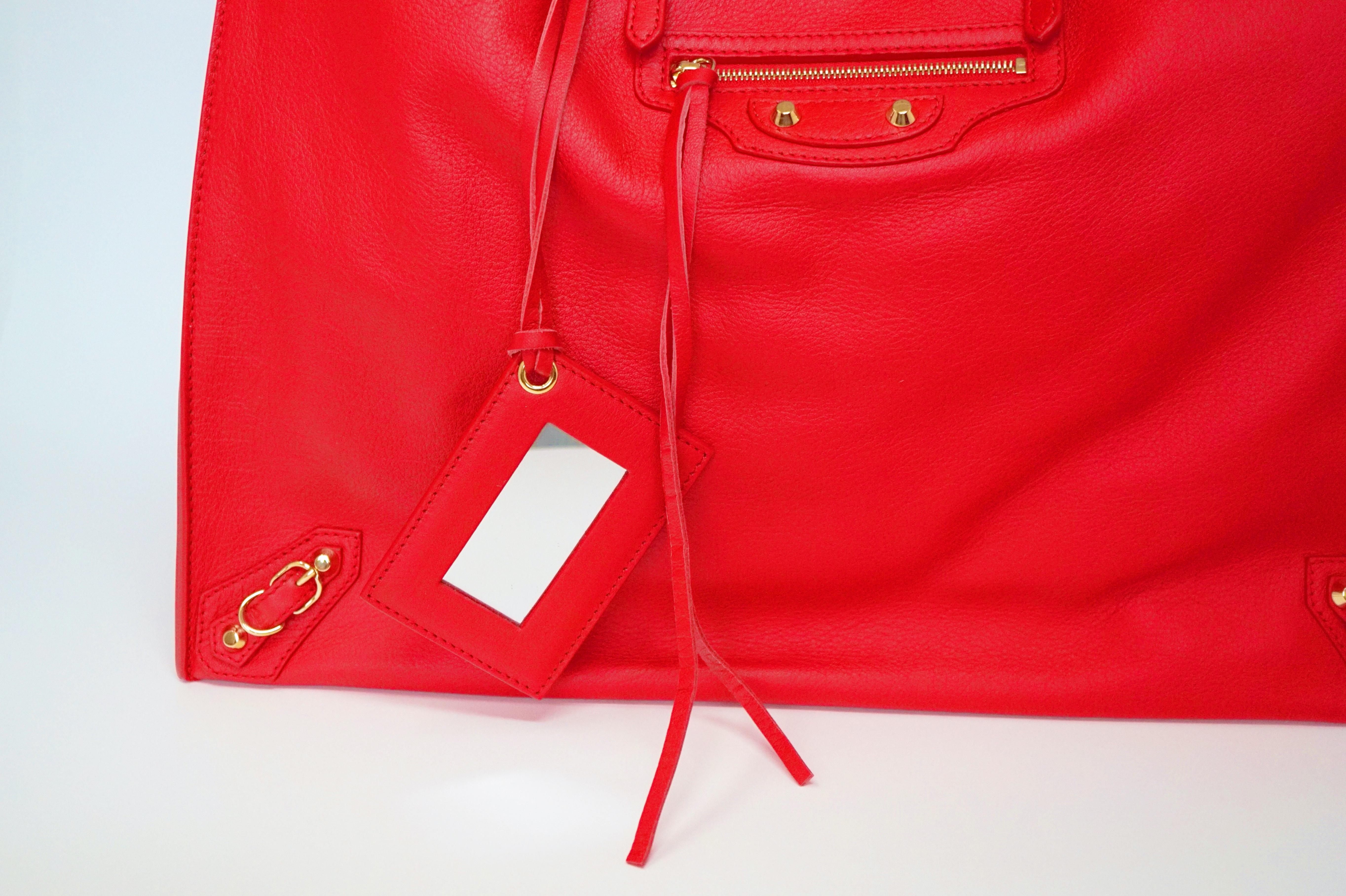 Women's Balenciaga Papier A4 Zip-Around Tote in Red Calfskin Leather, Fall/Winter 2016  