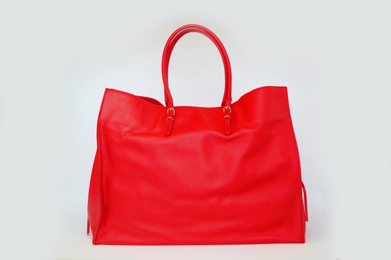 Balenciaga Papier A4 Zip-Around Tote in Red Calfskin Leather, Fall ...