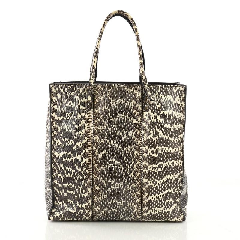 Balenciaga Papier A5 Classic Studs Handbag Python Medium In Good Condition In NY, NY