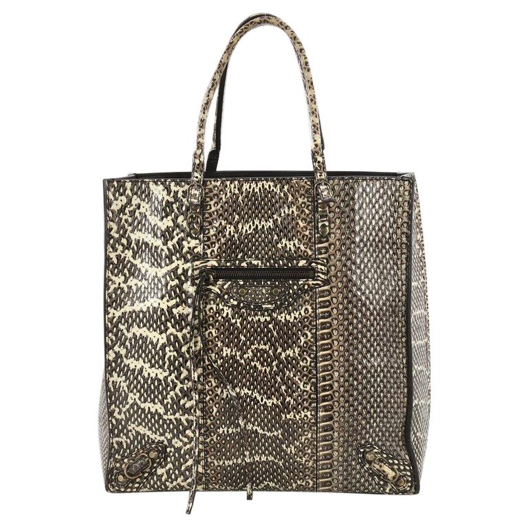 Balenciaga Papier A5 Classic Studs Handbag Python Medium