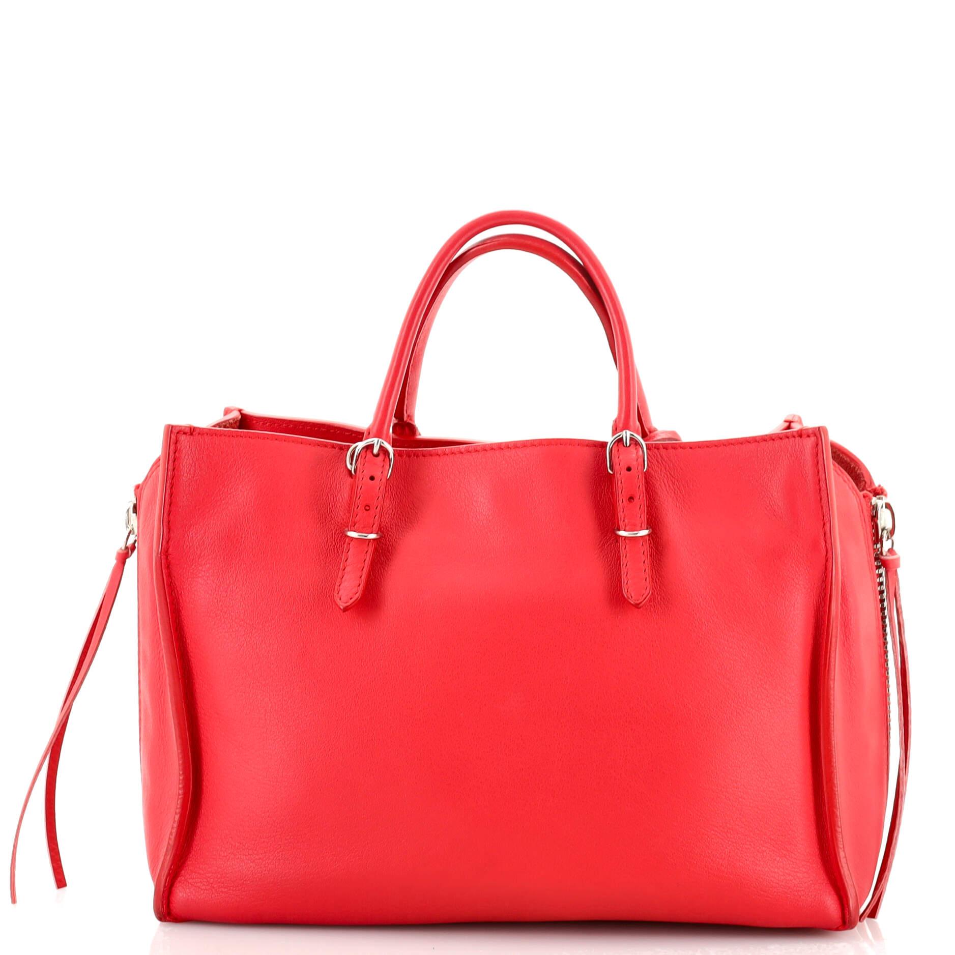 Red Balenciaga Papier A6 Classic Studs Bag Leather Mini