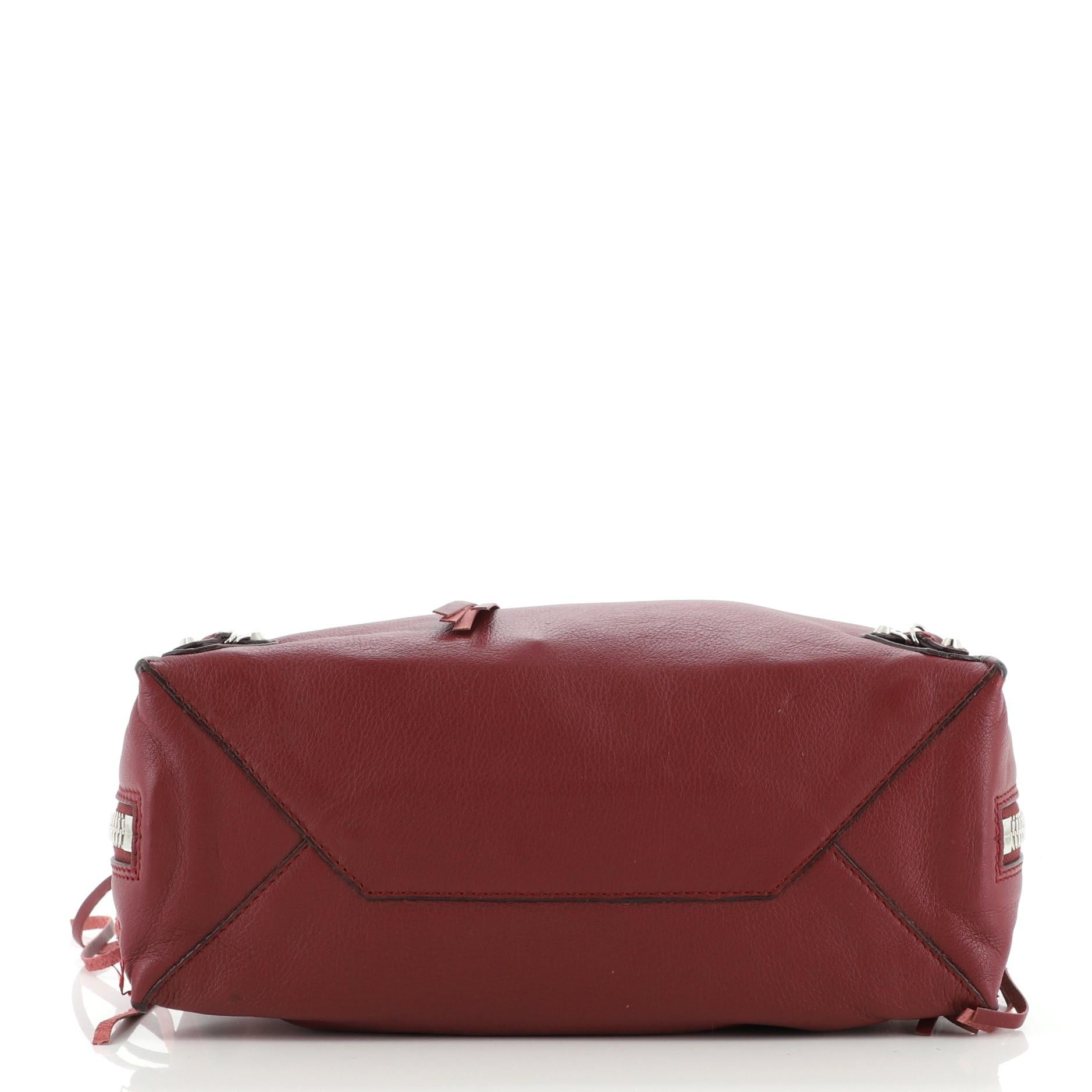 Brown Balenciaga Papier A6 Zip Around Classic Studs Bag Leather