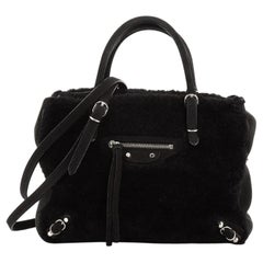 Balenciaga Papier A6 Zip Around Classic Studs Bag Shearling