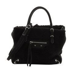 Balenciaga Papier A6 Zip Around Classic Studs Bag Shearling