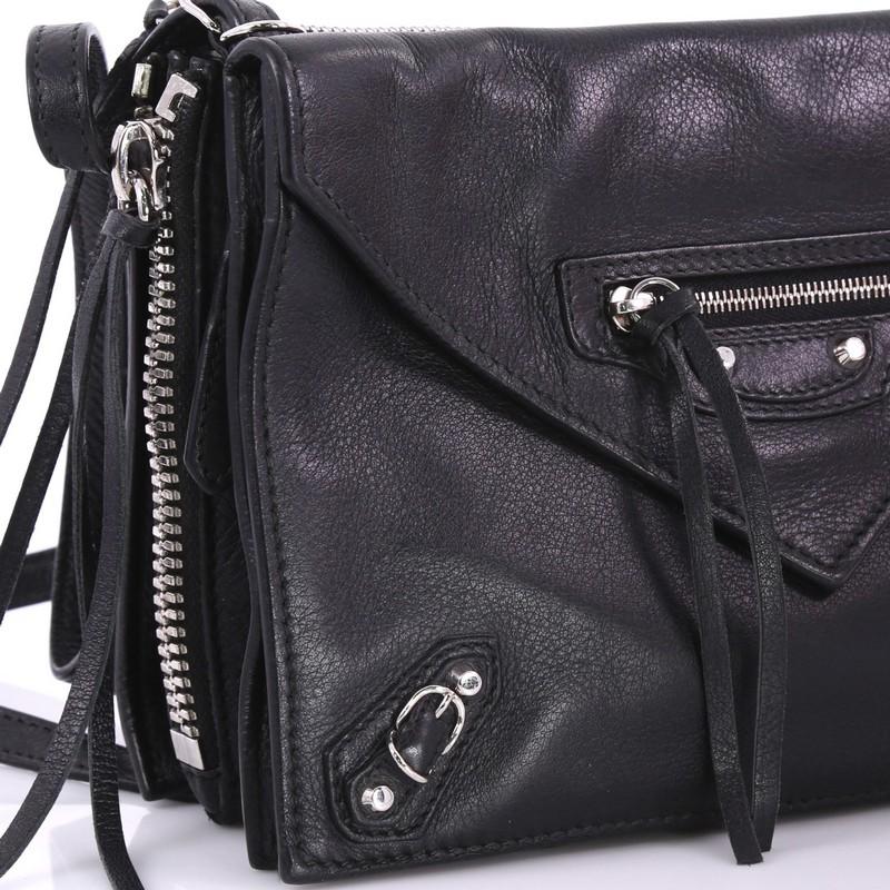 Balenciaga Papier Envelope Classic Studs Crossbody Bag Leather Small In Good Condition In NY, NY