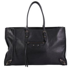 Balenciaga Papier Office Zip Classic Studs Handbag Leather