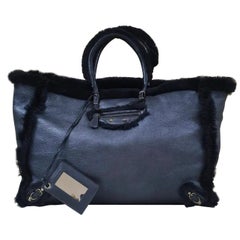 Balenciaga Papier Shearling Ledger Bag