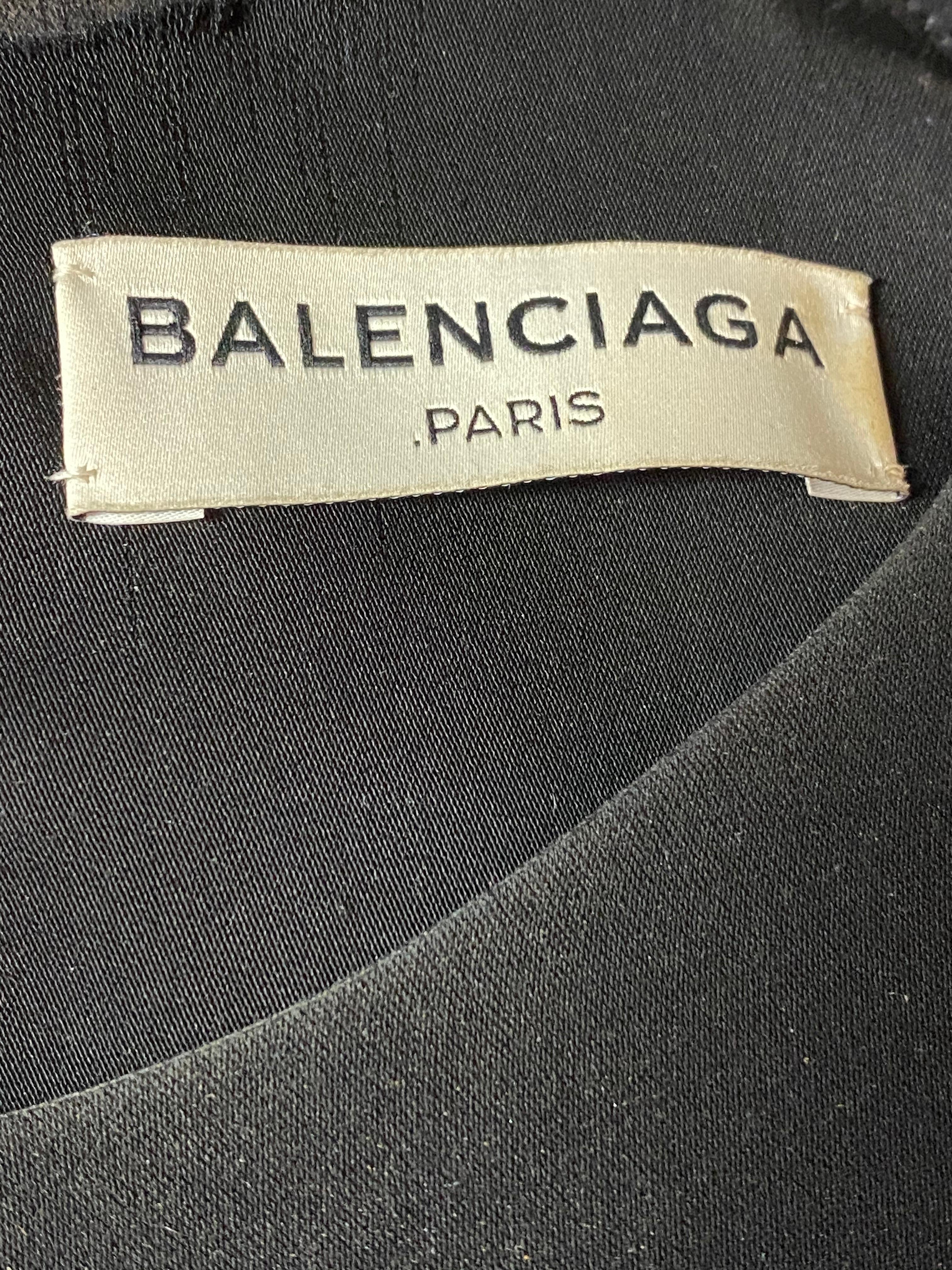 Balenciaga Paris Black Cropped Top, Size 40 In Excellent Condition For Sale In Beverly Hills, CA