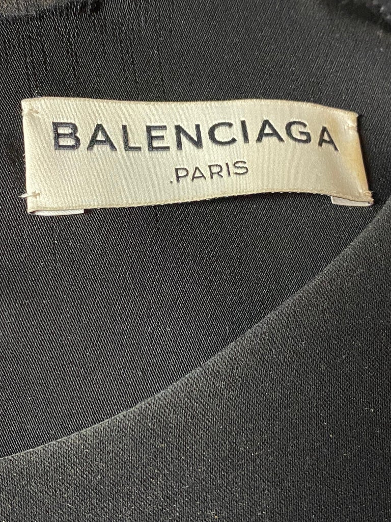 Balenciaga Paris Black Cropped Top, Size 40 For Sale at 1stDibs | balenciaga balenciaga paris label, top