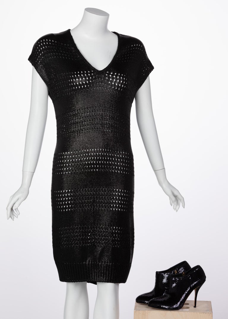Balenciaga Paris Black Knit Sweater Dress For Sale at 1stdibs