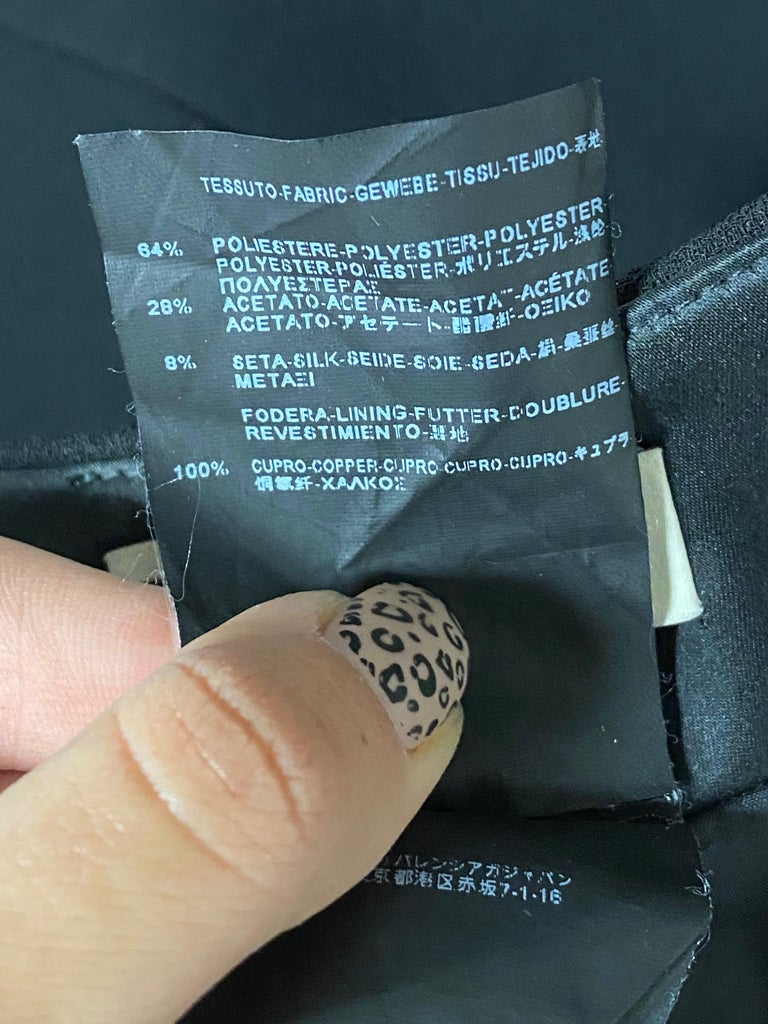 Balenciaga Paris Black Pencil Skit, Size 38 For Sale at 1stDibs