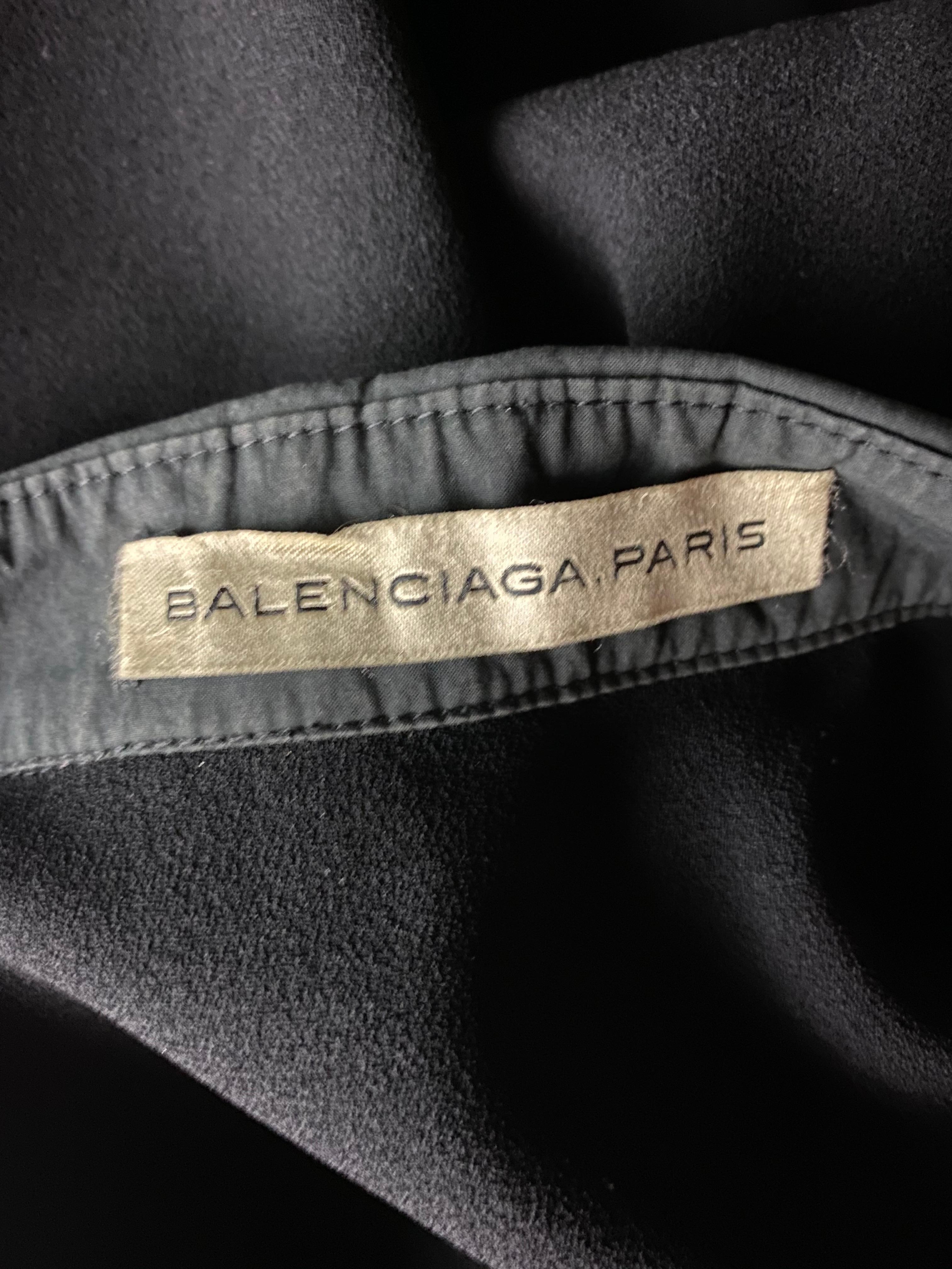 Balenciaga Paris Black Sleeveless Top Blouse, Size 38 In Excellent Condition For Sale In Beverly Hills, CA