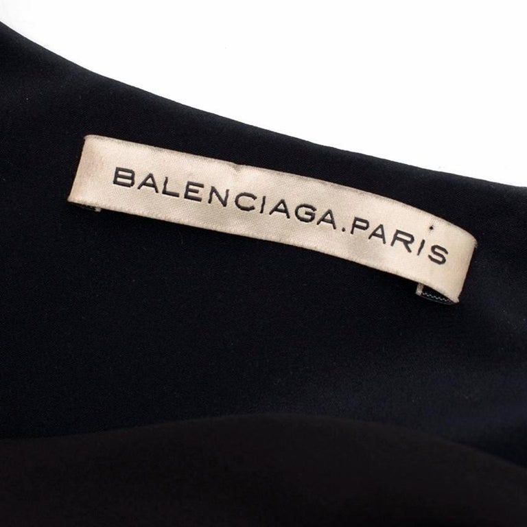 BALENCIAGA Paris Black & Ivory Colorblock Dress
