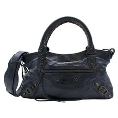 Balenciaga Paris Dark Navy Small City Bag