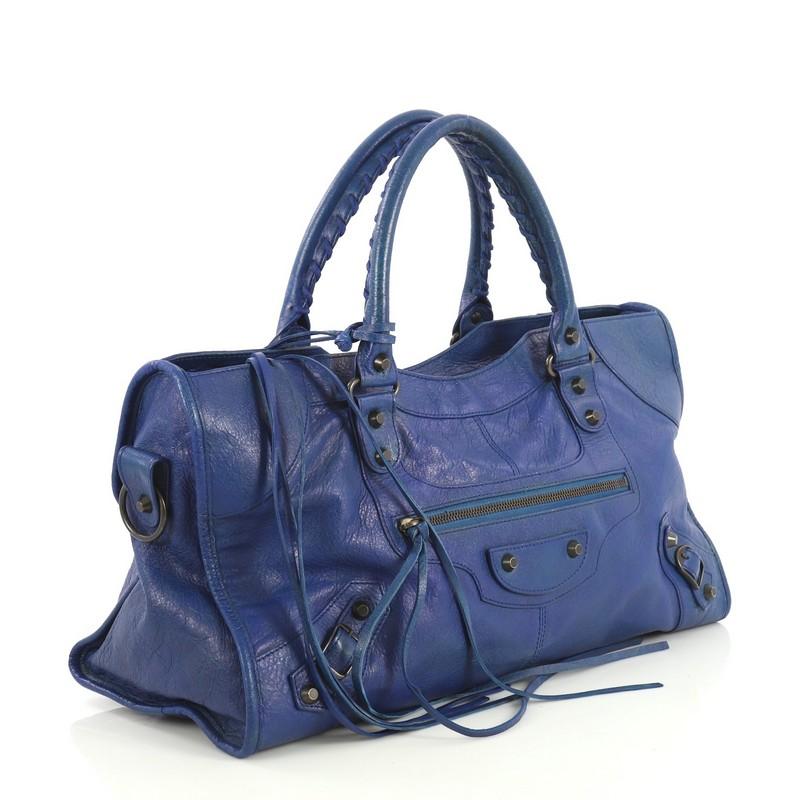 Purple Balenciaga Part Time Classic Studs Bag Leather 