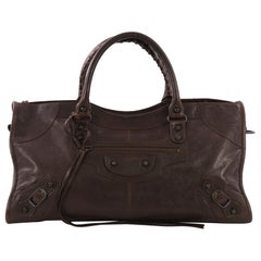 Balenciaga Part Time Classic Studs Handbag Leather